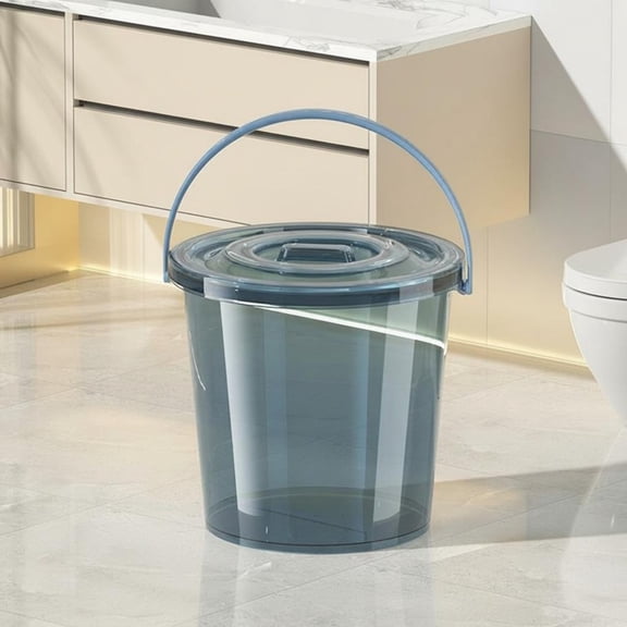 Tnarru Transparent Thickened Water Container with Lid, PP Portable Transparent Blue