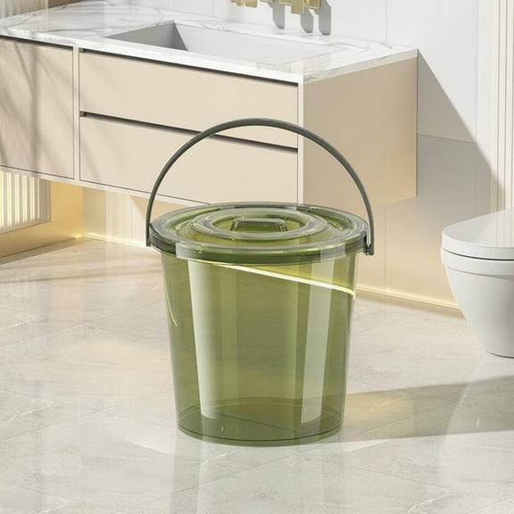 Tnarru Transparent Thickened Water Container with Lid, PP Portable Transparent Green