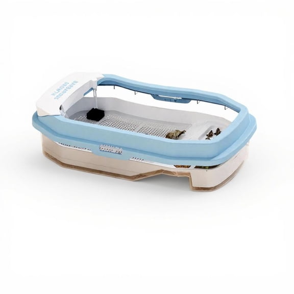 Tnarru Turtle Terrarium with Basking Platform, Filtration, Home Use Glacier Blue