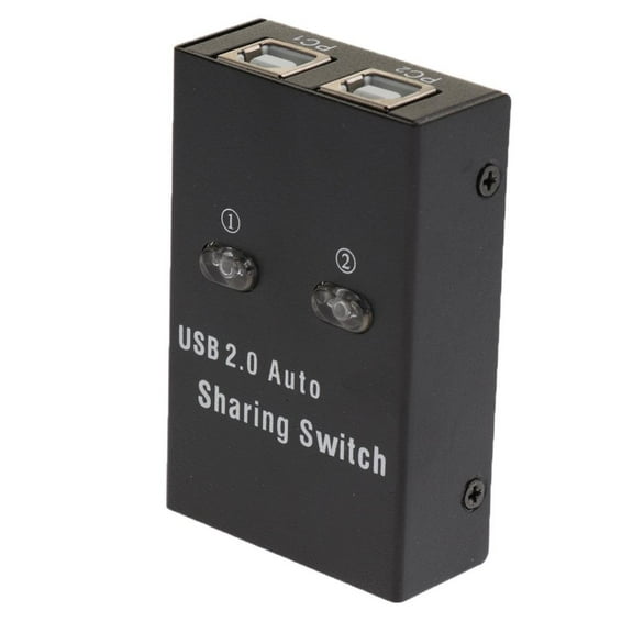 Tnarru USB 2.0 Manual Sharing Switch 2 Computers Sharing 1 Devices Peripheral Switcher Box Hub For Mouse, Keyboard, Scanner, Printer, PC
