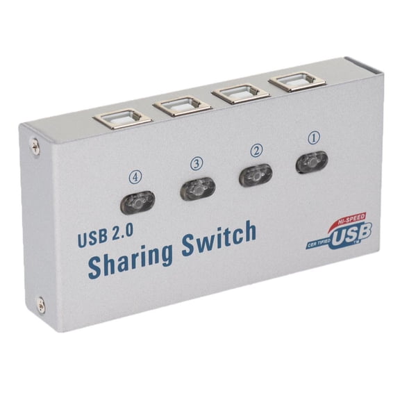 Tnarru USB2.0 Auto Sharing Switch 4 Computers Sharing 1 Devices Peripheral Switcher Box Hub For Mouse, Keyboard, Scanner, Printer, PCs