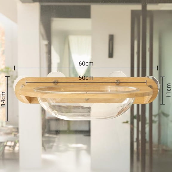 Tnarru Wall-Mounted Cat Climbing Frame & Capsule Bed, Acrylic Suction Cup