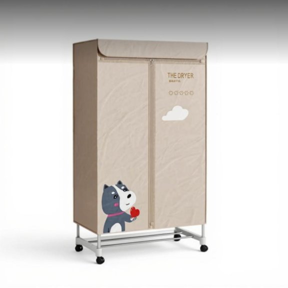 Tnarru Waterproof Dryer Cover with Stainless Steel Rack for Home Beige Dog R-Hole