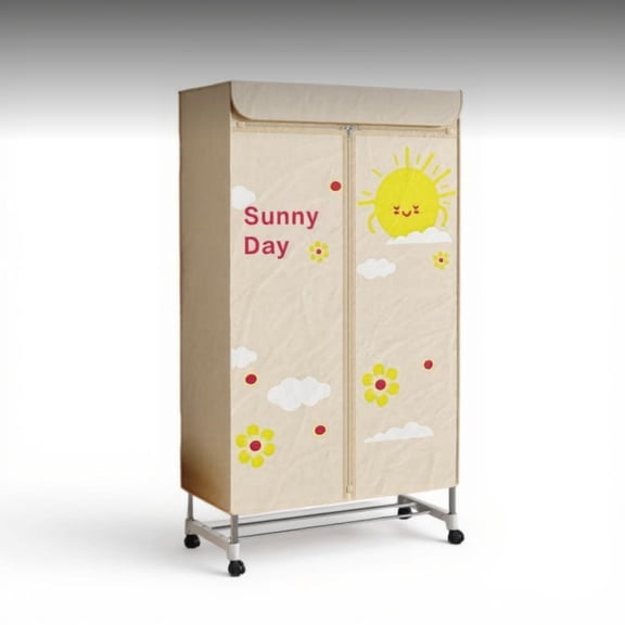 Tnarru Waterproof Dryer Cover with Stainless Steel Rack for Home Beige Sun R-Hole