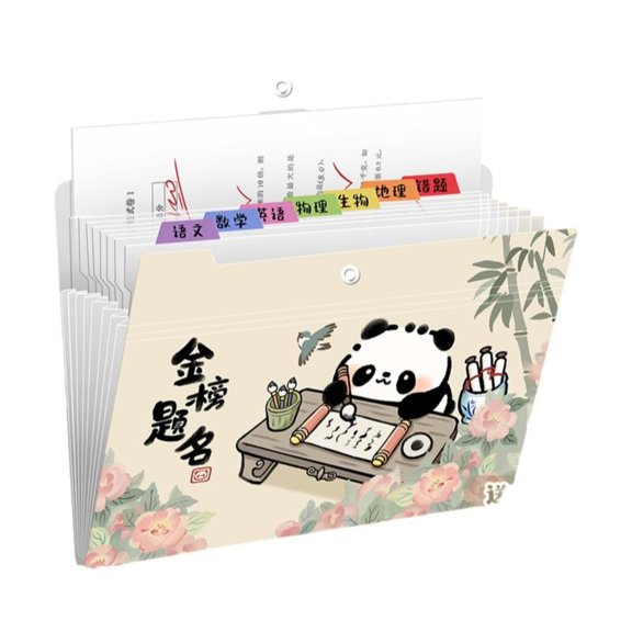 Tnarru Waterproof panda accordion organizer Horizontal Writing