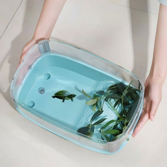 Tnarru XL Turtle Tank with Basking Platform
Drainable, Escape-Proof Blue