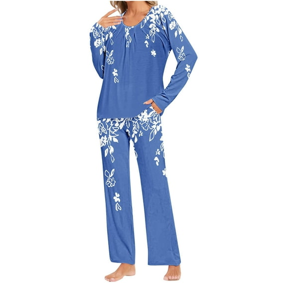 Tnhcen 2 Piece Women's Pajamas Sets Long Sleeve Lounge HomewearSoft Ladies Pjs Sets for Women S-3XL