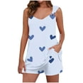 thumbnail image 1 of Tnhcen 2 Piece Women's Valentine's Day Heart Print Pajama Sets Soft Sleeveless Cami Top and Shorts Pjs Homewear Set S-2XL, 1 of 6