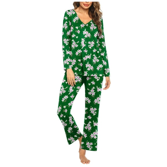 Tnhcen 2025 2 Pieces Women's Pajamas Set Long Sleeve Loungewear Soft Lounge Set Home Clothes S-3XL