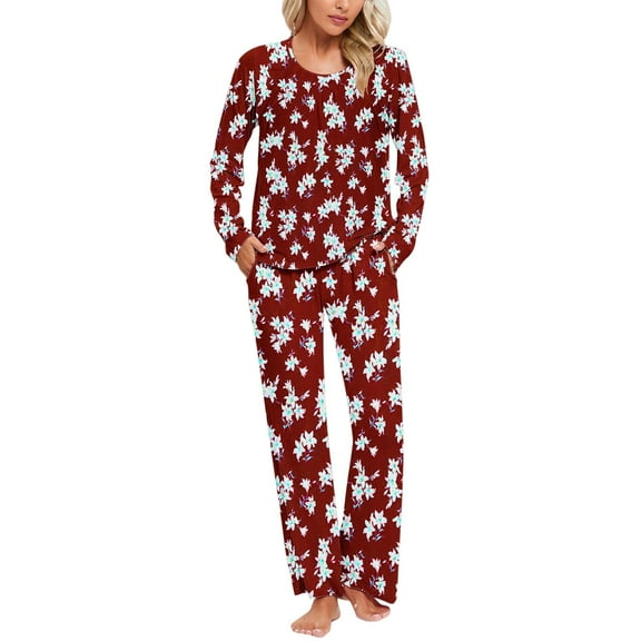 Tnhcen 2025 Ladies' Soft Lounge Set Women's Long Sleeve Sleepwear Pajama Set