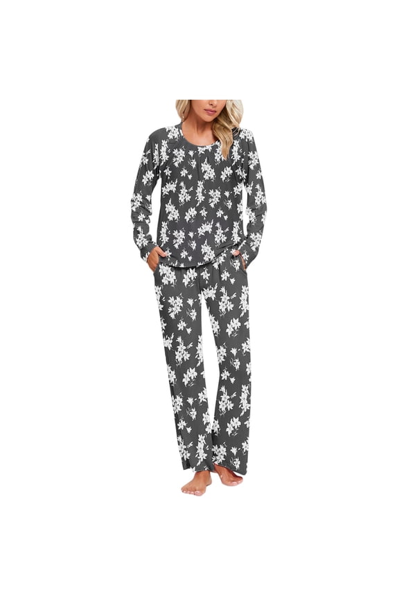 2025 Ladies' Soft Lounge Set Women's Long Sleeve Sleepwear Pajama Set