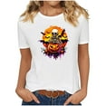 thumbnail image 1 of Tnhcen 2025 Women's Halloween Cute Cartoon Print Cotton T-Shirt - Loose Fit Casual Basics Plus Size S-2XL Soft Fall Festival Tops, 1 of 7