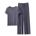 thumbnail image 1 of Tnhcen 2025 Women's Short Sleeve Two Piece Lounge Sets For Set Matching Vacation Casual Outfits Spring, 1 of 3