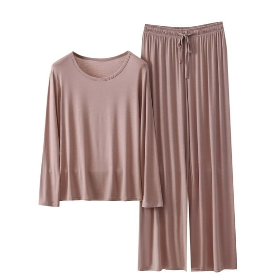 Tnhcen 2025 Women's Two Piece Nightwear Long Sleeves Home Leisure Set Vacation Casual Outfits Spring