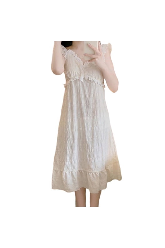 2025 Womens' Summer Fashion Cloud Cotton Pajamas Fresh Cute Nightwear Bridal Nightdress