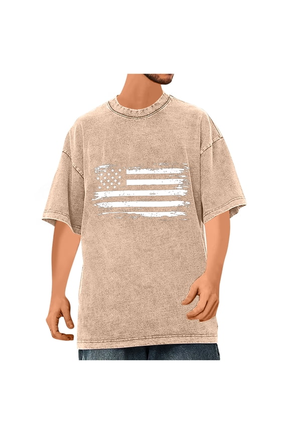 4th of July Men's Fashion USA Flag Graphic Tee Summer Novelty Fit Patriot Shirt S-2XL