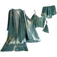 thumbnail image 1 of Tnhcen 5 Piece Floral Print Satin Women's 2025 Pajamas Set Nightgown Robe Cami Shorts Sleepwear Homewear Set S-XL, 1 of 2
