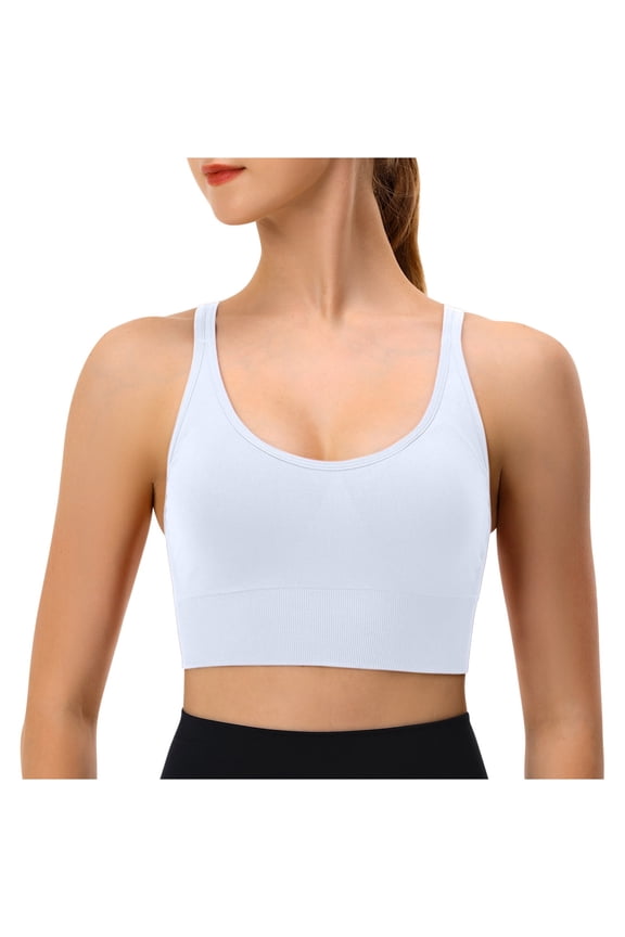 Backless Sports Bra Bras with String Quick Dry Shockproof Running Fitness Underwear Underwire Bra Women's Underwear Women's Lingerie, White, L