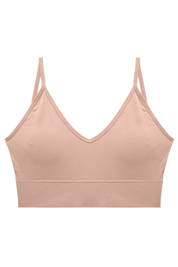 Bras for Women V-Neck Underwear Gathered without Steel Ring Sling Beautiful Back Adjustable Bra Daily Bra Women Bras No Underwire Everyday Underwear for Women Underwear, L