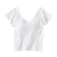 thumbnail image 1 of Tnhcen Built-In Bra Cotton Cami V-Neck Sleepshirt & Seamless Base Layer Supportive Lounge Top S-XL, 1 of 3