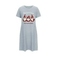 thumbnail image 1 of Tnhcen Christmas Casual Loungewear Plus Size Cute Print Short Sleeve Sleep Dress Round Neck Soft Polyester Spandex S-2XL for Home/Parties, 1 of 5