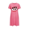 thumbnail image 1 of Tnhcen Christmas Home Loungewear Plus Size Cute Cartoon Print Short Sleeve Sleep Dress Round Neck Soft Polyester Spandex S-2XL for Festive Vibes, 1 of 5