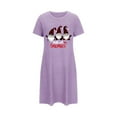thumbnail image 1 of Tnhcen Christmas Home Loungewear Plus Size Cute Cartoon Print Short Sleeve Sleep Dress Round Neck Soft Polyester Spandex S-2XL for Festive Vibes, 1 of 5