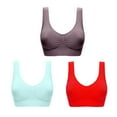 thumbnail image 1 of Tnhcen Compression Sports Bra Underarm-Smoothing with Seamless Stretch Wireless Lightly Lined Comfort Bra Womens Bras No Underwire Full Support Underwear Separatec Everyday, Red, M, 1 of 3