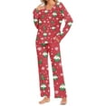 thumbnail image 1 of Tnhcen Cozy Winter Pajamas for Women 2-Piece Christmas Snowflake Print Set Long Sleeve Top Pants Nightwear Lounge Home Clothes S-3XL, 1 of 6