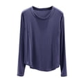 thumbnail image 1 of Tnhcen Cozy Women's Soft Modal Solid Long Sleeve Pajama Top | Fall Winter Casual Loungewear | Relaxed Fit Basic Sleepwear for Ladies | Comfortable Women's PJs | M-2XL, 1 of 4