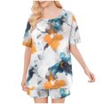 thumbnail image 1 of Tnhcen Cute Pajama Sets For Women's Sleepwear Print Tee And Shorts Pajama Set Cotton Pj Set, 1 of 5
