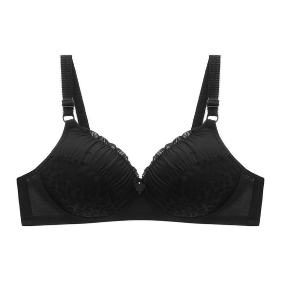 Tnhcen Everyday Bras for Women Large Size Non-Steel Ring Gathered Comfortable Breathable Underwear (Plus The Extension Buckle) Womens Lingerie Black, 40