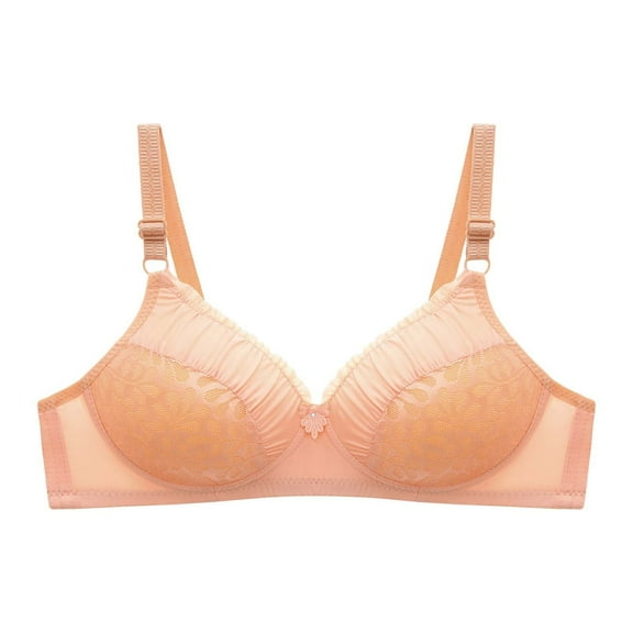 Tnhcen Everyday Bras for Women Large Size Non-Steel Ring Gathered Comfortable Breathable Underwear (Plus The Extension Buckle) Womens Lingerie Khaki, 38