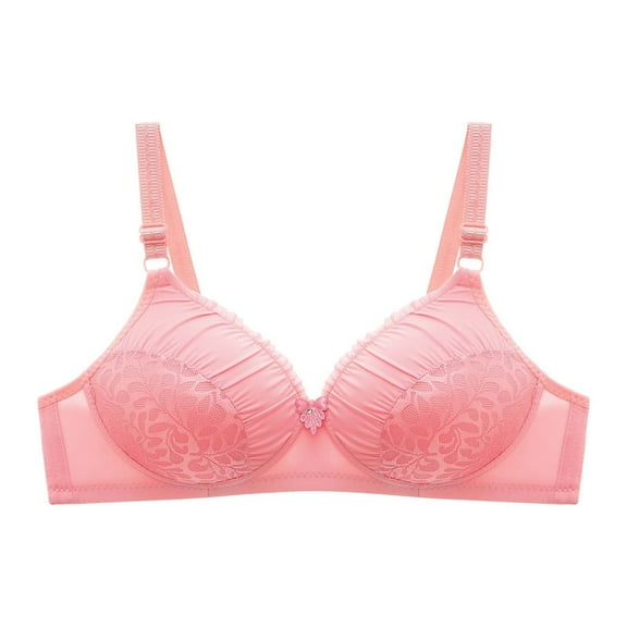 Tnhcen Everyday Bras for Women Large Size Non-Steel Ring Gathered Comfortable Breathable Underwear (Plus The Extension Buckle) Womens Lingerie Watermelon Red, 42