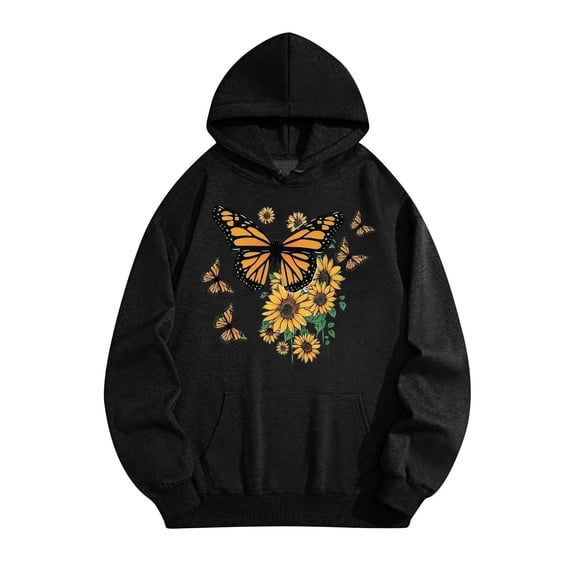 Tnhcen Fall Winter Unisex Cotton Crewneck Hoodie – Warm Fleece-Lined Graphic Print Sweatshirt Basic Outdoor Casual Wear S-2XL