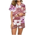 thumbnail image 1 of Tnhcen Funny Graphic Pajamas for Women Set Button Down Short Sleeve Top and Shorts Pjs Sets Sleepwear S-2XL, 1 of 5