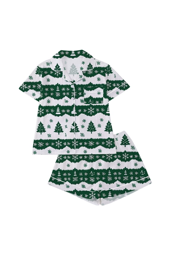 Women's Cute Flower Print Pajamas Set Silk Satin Button-Down Sleepwear 2 Piece Nightwear Set 3 Years - Women XXL S-2XL