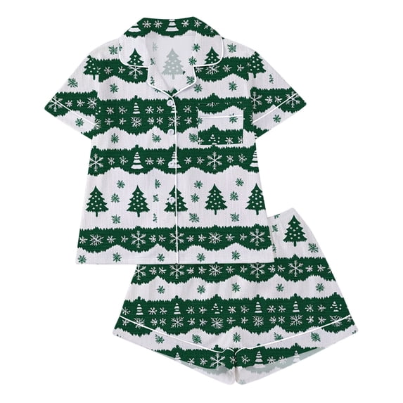 Tnhcen Women's Cute Flower Print Pajamas Set Silk Satin Button-Down Sleepwear 2 Piece Nightwear Set 3 Years - Women XXL S-2XL