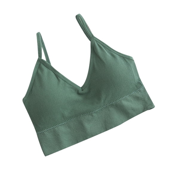 Tnhcen The Gym People Sports Bra Women's Bra Wire Free Underwear Bra Everyday Underwear Wrap Chest without Steel Bras Push Up Bralette Bras for Women Everyday Underwear for Women, Green, One Size