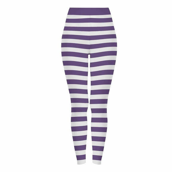 Tnhcen Halloween Costume Leggings - Women's Striped Yoga Pants Stretch Leggings for Workout/Casual/Holiday (S-3XL Multi-Color)