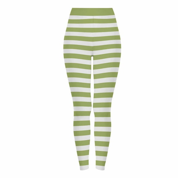 Tnhcen Halloween Costume Leggings - Women's Striped Yoga Pants Stretch Leggings for Workout/Casual/Holiday (S-3XL Multi-Color)