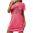thumbnail image 1 of Tnhcen Halloween Fun for All Plus Size Funny Cartoon Print Short Sleeve Sleep Dress Round Neck Stretchy Polyester Spandex S-2XL for Shared Costumes, 1 of 5