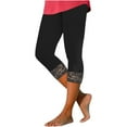 thumbnail image 1 of Tnhcen High Waisted Spandex Yoga Pants for Women - Lace Trim 7/8 Length Leggings with Poly Spandex Brushed Fabric - Summer Stretchy Workout Pants S-2XL, 1 of 7
