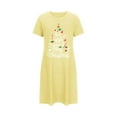 thumbnail image 1 of Tnhcen Holiday Plus Size Sleep Dress Funny Christmas Print Short Sleeve Round Neck Short Length Stretchy Polyester Spandex S-2XL for Cozy Nights, 1 of 5