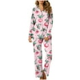 thumbnail image 1 of Tnhcen Holiday Women’s Christmas Print Pajama Set Long Sleeve Button Front Pajamas Soft Elegant Sleepwear Pjs Homewear S-3XL, 1 of 7