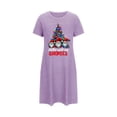 thumbnail image 1 of Tnhcen Inclusive Plus Size Christmas Sleep Dress Cute Holiday Print Short Sleeve Round Neck Short Length Stretchy Polyester Spandex S-2XL for Every Body, 1 of 5