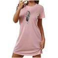 thumbnail image 1 of Tnhcen Inclusive Plus Size Sleepwear – Trendy Graphic Print Short Sleeve Crew Neck Soft Polyester Spandex S-2XL for All Body Types, 1 of 7
