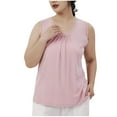thumbnail image 1 of Tnhcen Lace-Trim Modal Blend Sleepshirt Free Size Sleeveless Nightshirt with Breathable Cotton Blend Stretchy Home Lounge Wear, 1 of 5