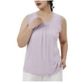 thumbnail image 1 of Tnhcen Lace-Trim Modal Blend Sleepshirt Free Size Sleeveless Nightshirt with Breathable Cotton Blend Stretchy Home Lounge Wear, 1 of 5