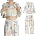 thumbnail image 1 of Tnhcen Ladies' Nightgown Set with Breast Pads Long Sleeve Sweet Pjs Warm and Cozy Lounge Wear​ M-3XL, 1 of 4